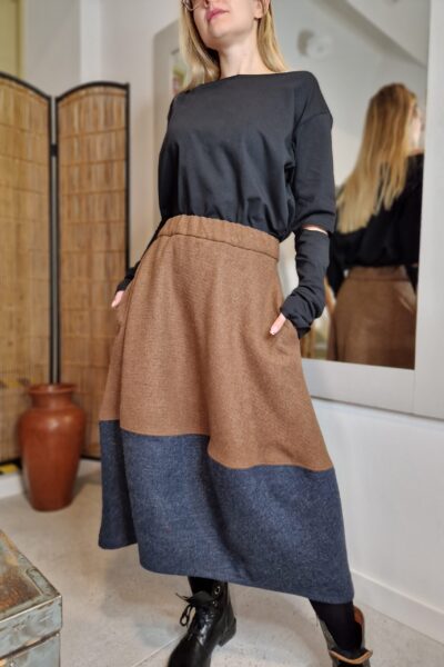 SPÓDNICA BOMBOWA SZEFOWA PIASEK I MORZE