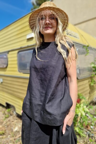 BLUZKA LNIANA TRAPEZ black