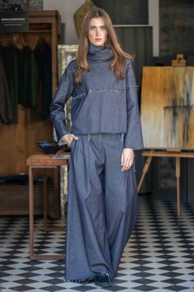 SPODNIE CZADERKI JEANS