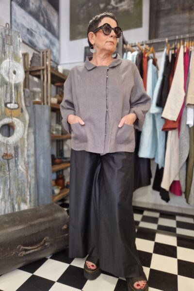 Żołnierka - lniana bluza na haftki