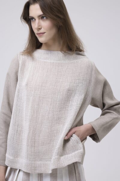 SPLOT - bluza z łączonego lnu