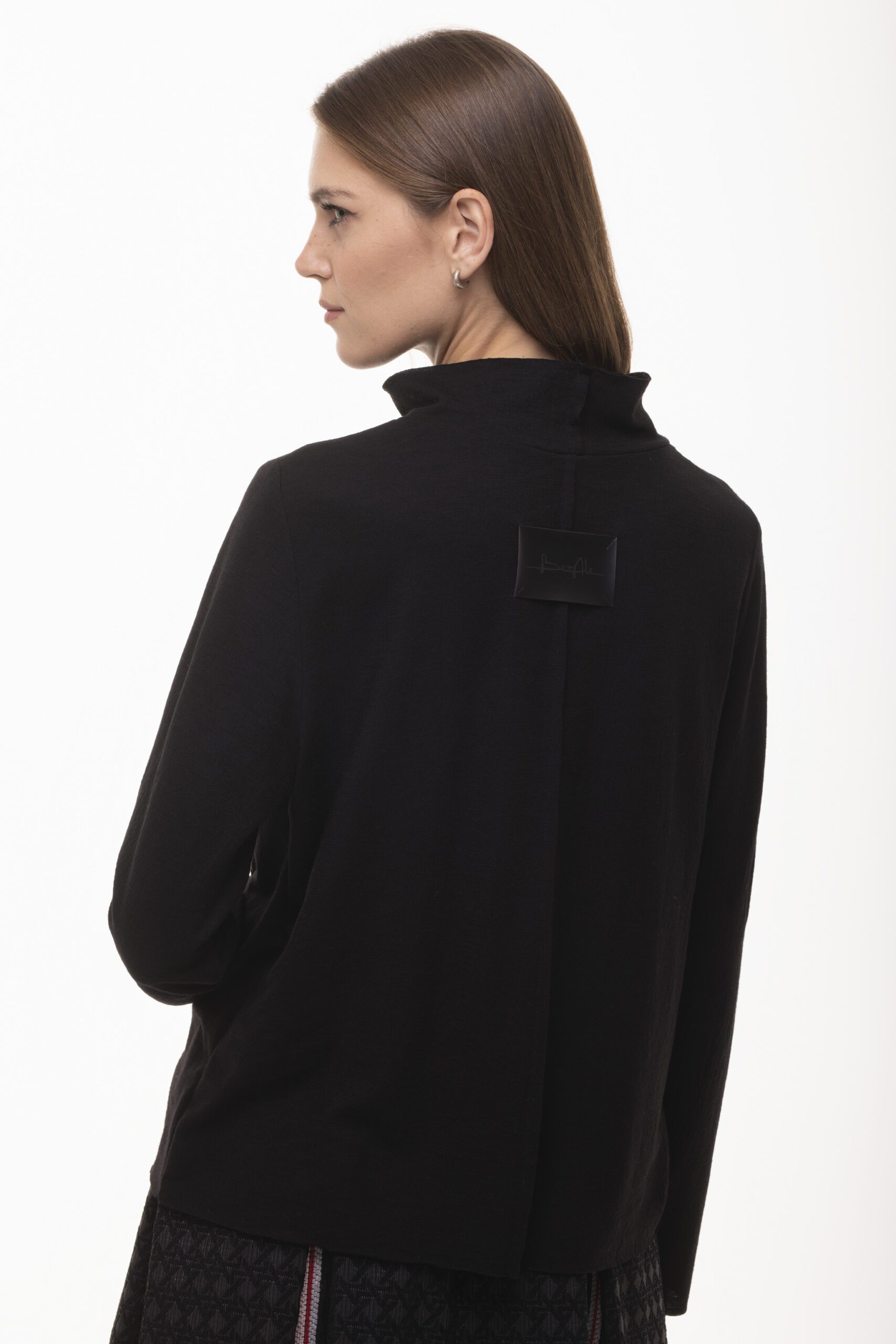 Element - wełniany czarny sweter golf - obrazek 2