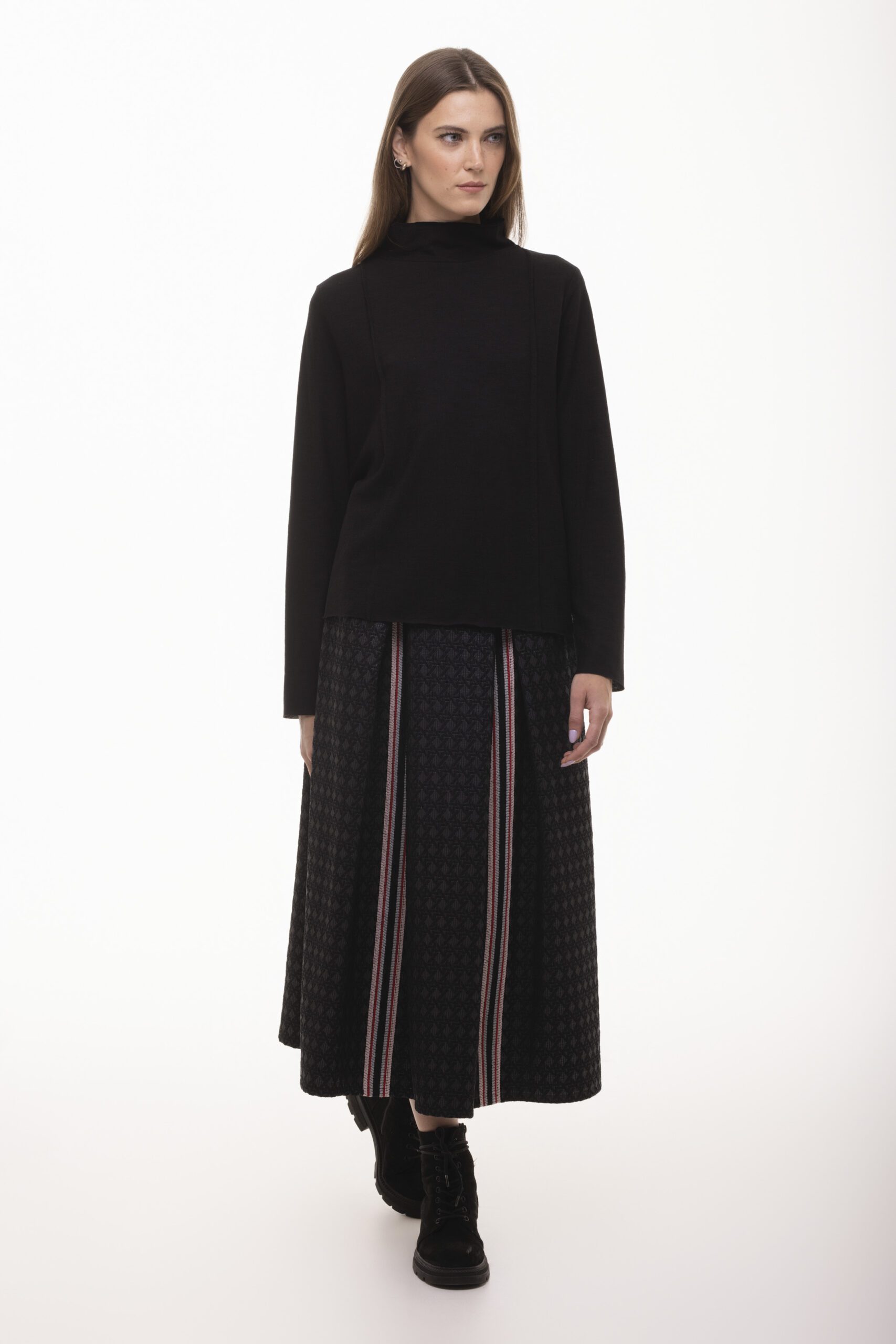 Element - wełniany czarny sweter golf - obrazek 4