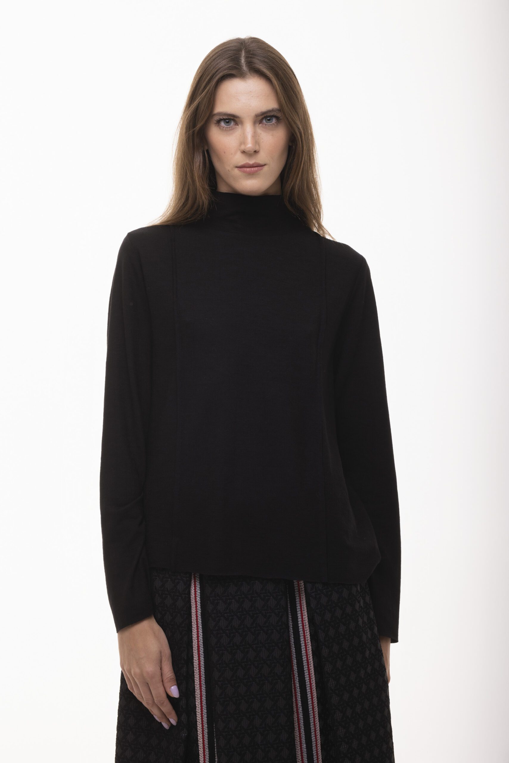 Element - wełniany czarny sweter golf - obrazek 3