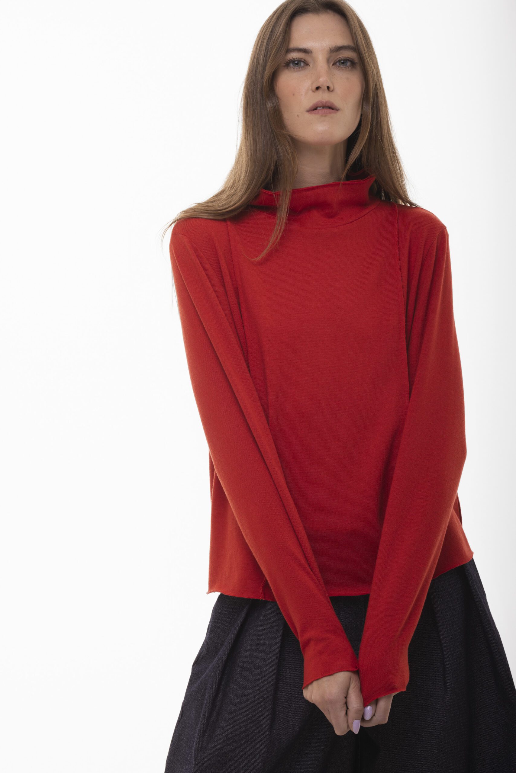 Element - wełniany czerwony sweter golf - obrazek 4