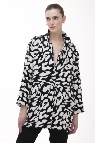 IMPULS - marynarka w czarno-biały wzór