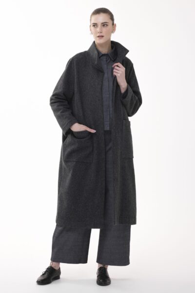 HORYZONT - płaszcz wełniany z kieszeniami