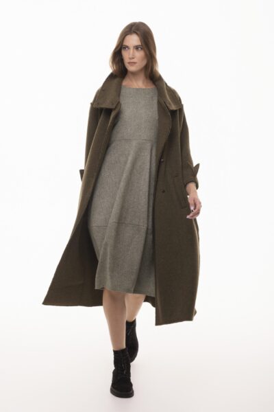Mech - długi, wełniany płaszcz dwurzędowy
