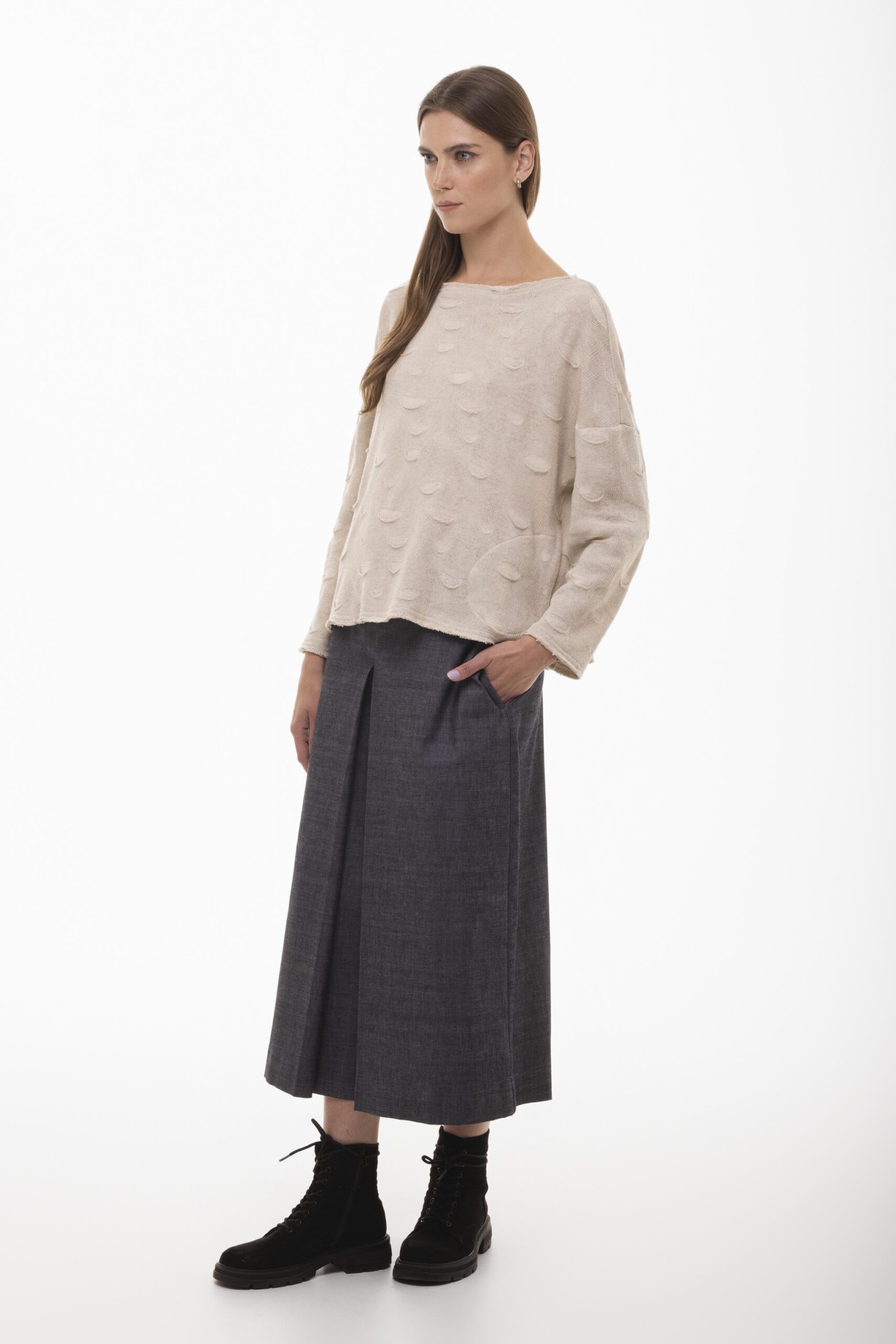 Kontra - jeansowa spódnica o kroju trapezowym