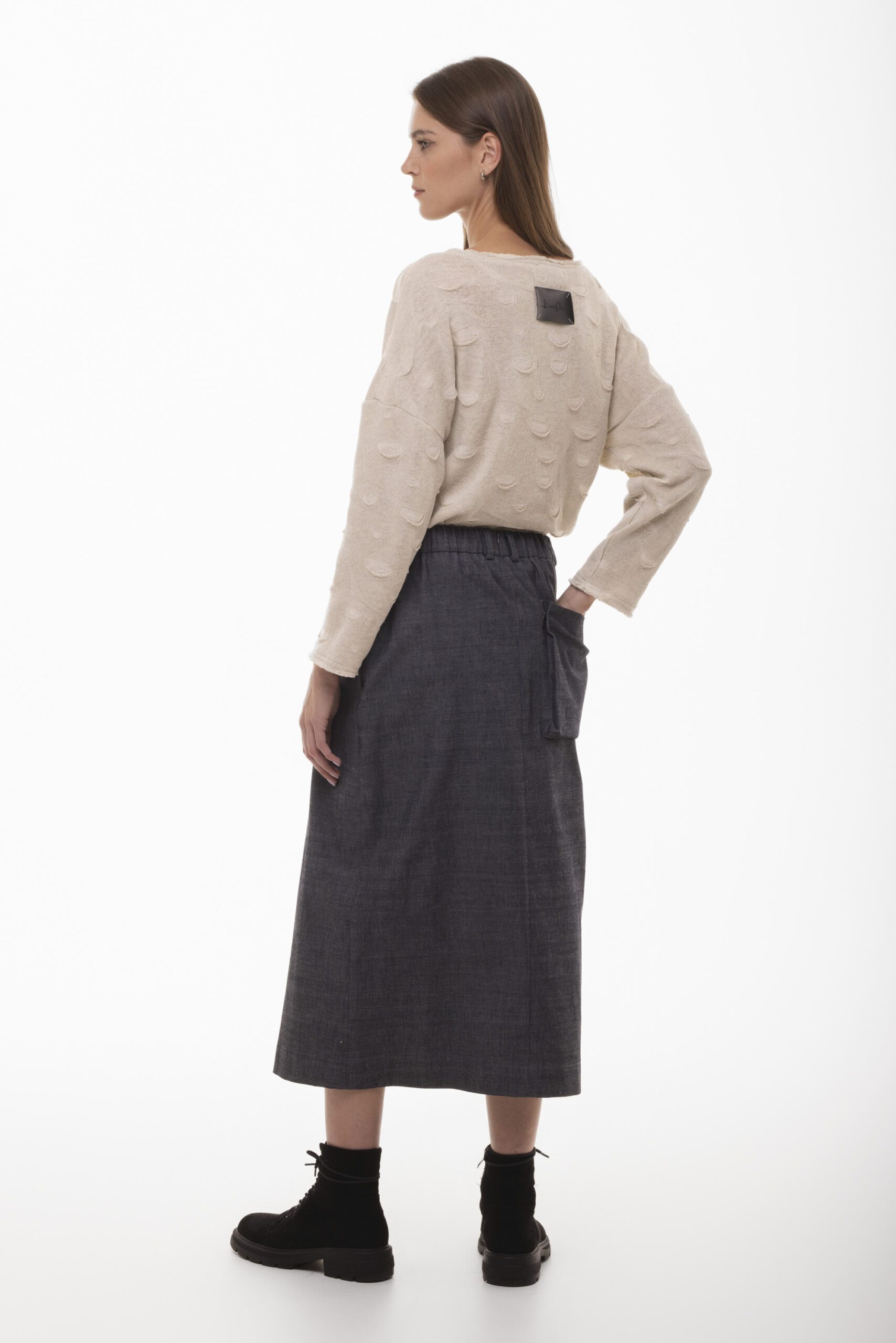 Kontra - jeansowa spódnica o kroju trapezowym - obrazek 2