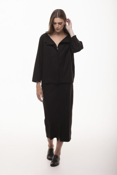 Mgła Świtu - ołówkowa spódnica z rozporkiem