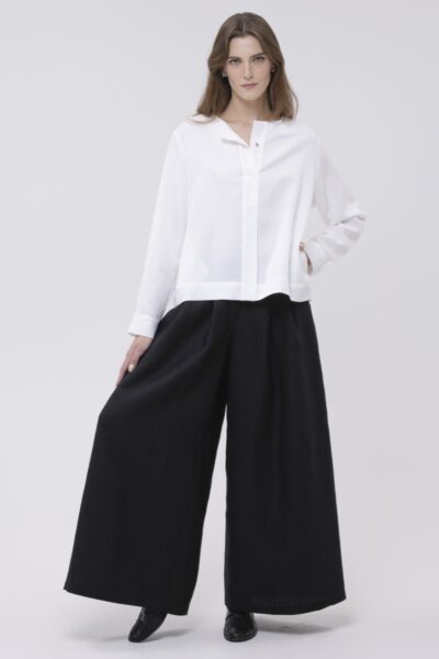 CZADERKI black - szerokie lniane spodnie