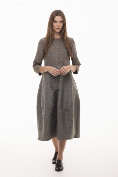 Leśna Bajka II - żakardowa sukienka midi w leśny motyw